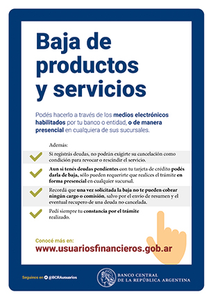 baja de productos y servicios